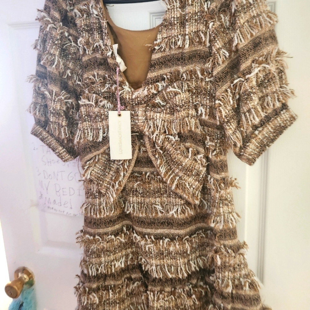 Loveshack fancy dress NWT gold Lena